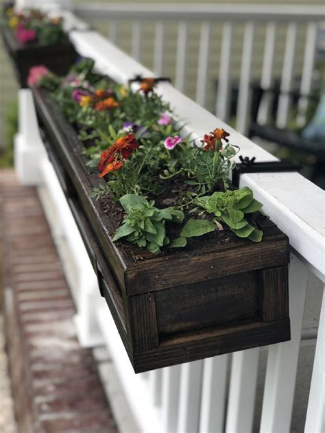 porch railing flower boxes outdoor